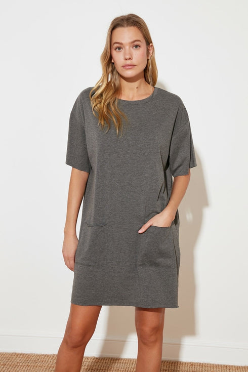 فستان- رمادي