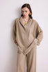 طقم نسائي قطعتين باللون البيج