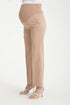 بنطلون قماش للحوامل باللون البيج