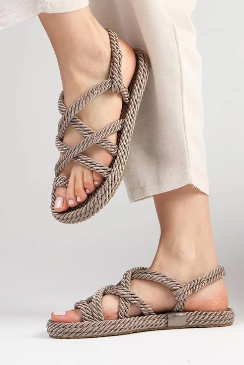 الصنادل حبل اللون سمارة - بيج