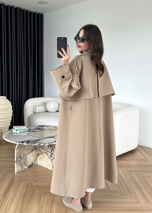 ترانشكوت خريفي بكتف مزين بأزرار - 950001