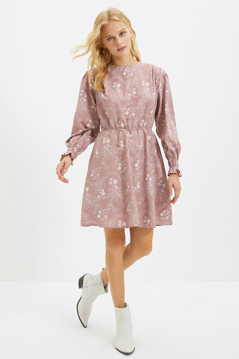 فستان خصر - وردي مجفف