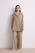 طقم نسائي قطعتين باللون البيج