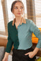 قميص نسائي بأكمام طويلة باللون الأخضر الداكن