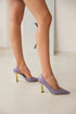 Lilac Leather Shoes Heel Stiletto