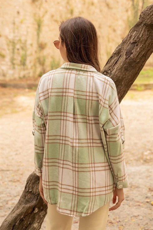 قميص نسائي كاروهات- أخضر