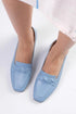 Blue Color Low Heeled Shoes