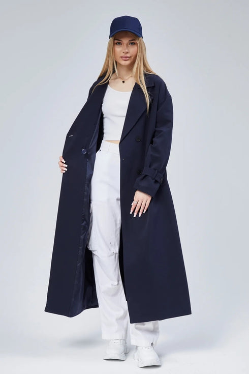 ترانشكوت طويل لون كحلي