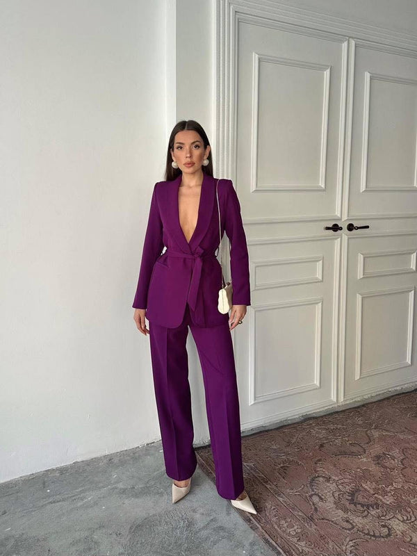 طقم رسمي قطعتين باللون البنفسجي