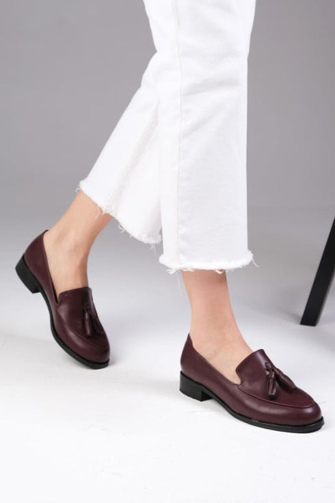 حذاء أكسفورد لون بوردو