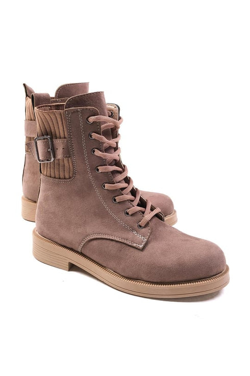 جزمة قصيرة لون بيج غامق