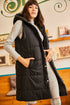 Women Black Hooded Vest