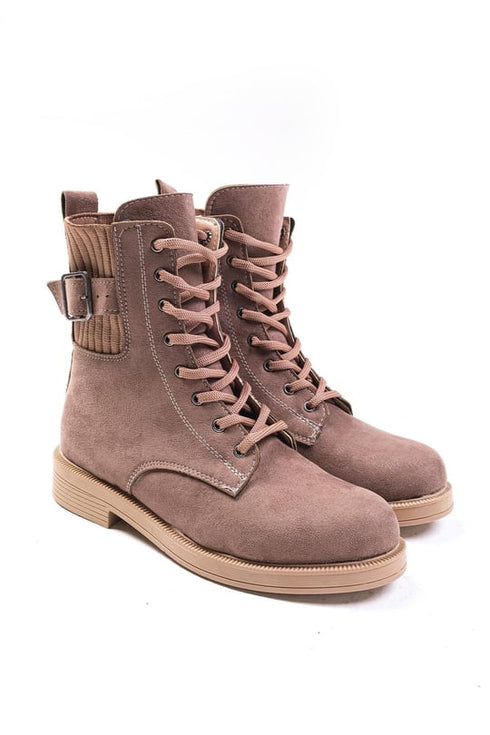 جزمة قصيرة لون بيج غامق