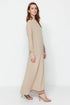 فستان نسائي منسوج بلون بيج