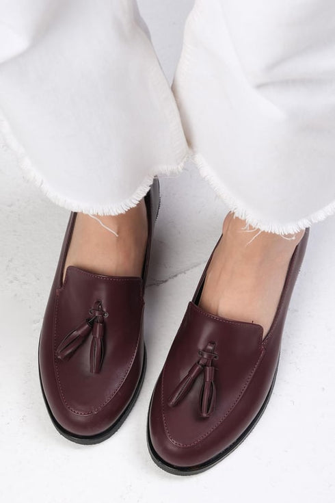 حذاء أكسفورد لون بوردو