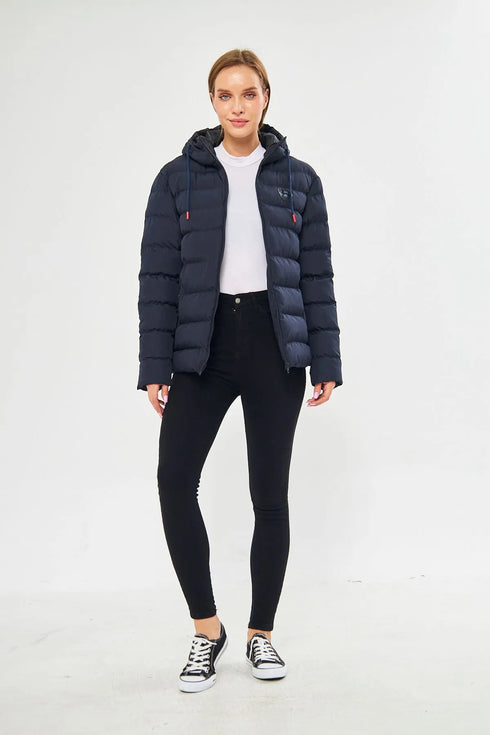 جكيت مبطن وتر بروف لون أزرق غامق