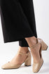 Nude Colored Blunt Toe Heeled Shoes