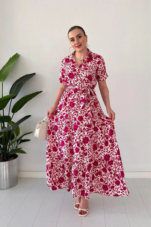 فستان طويل مورد