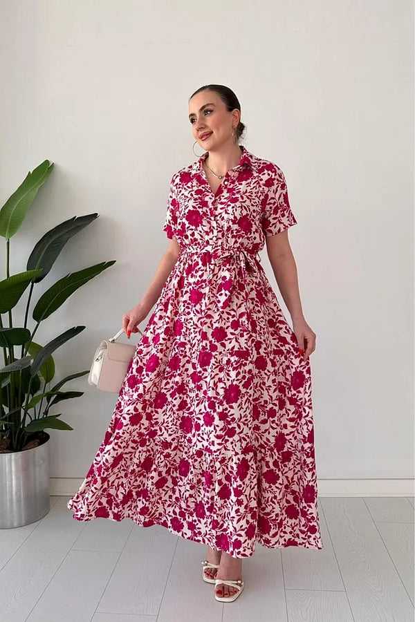 فستان طويل مورد