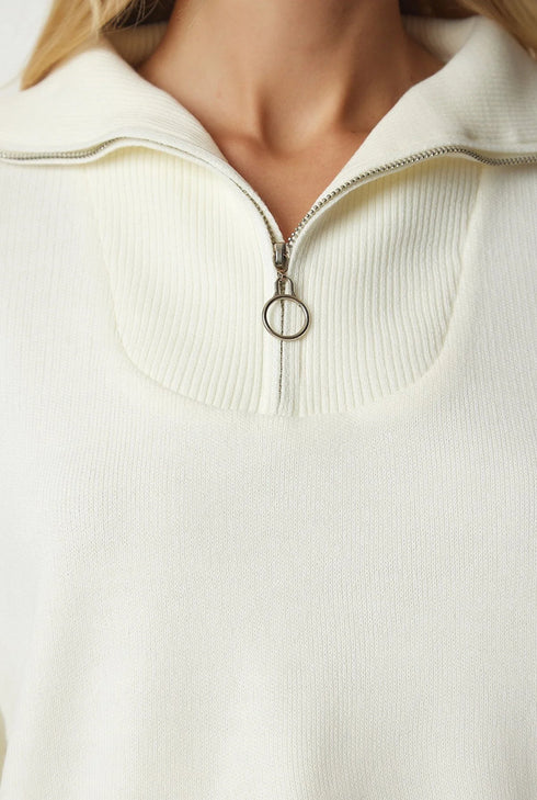 WOMEN ECRU KNITWEAR SWEATER