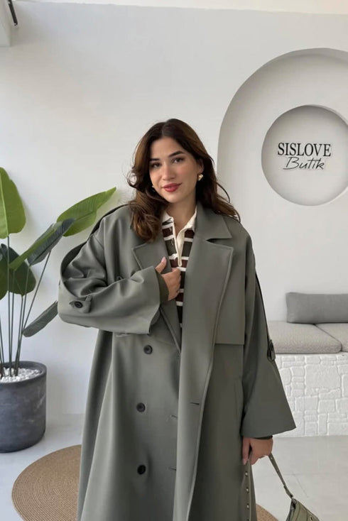 ترانشكوت خريفي طويل - زيتي