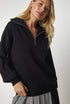 WOMEN BLACK KNITWEAR SWEATER
