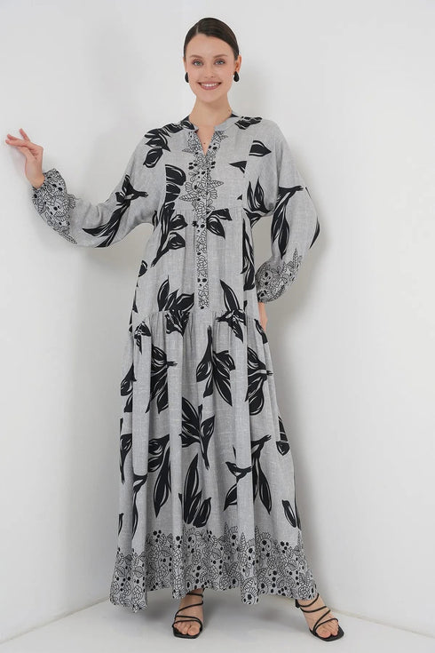 فستان - رمادي