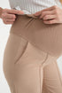 بنطلون قماش للحوامل باللون البيج