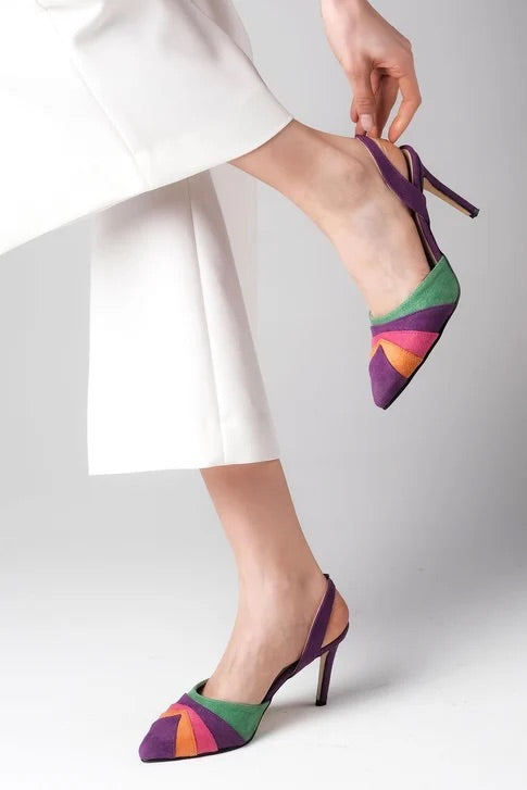 حذاء فالنتينا بكعب متعدد الألوان