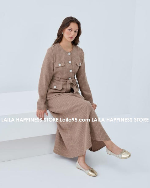 طقم خريفي قطعتين جكيت وتنورة