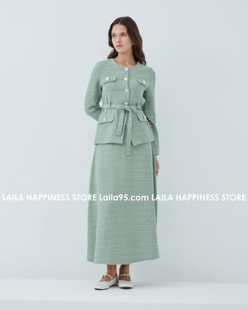 طقم خريفي قطعتين جكيت وتنورة