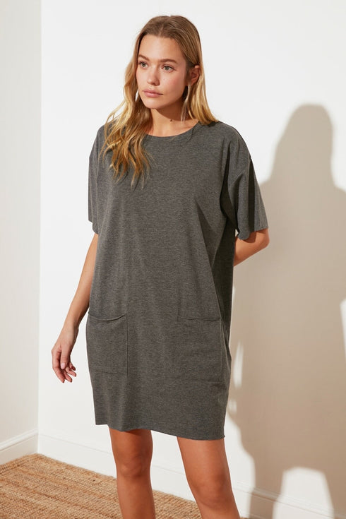 فستان- رمادي