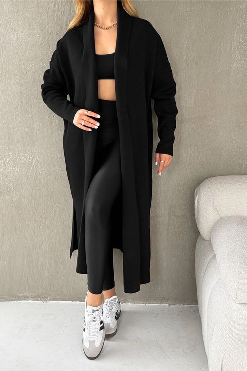 كارديغان تريكو لون أسود