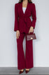 طقم نسائي رسمي بحزام - لون بوردو