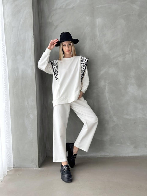 WHITE EMBROIDERED SET