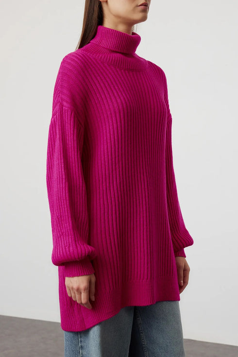 كنزة - تريكو باللون الوردي الفوشيا