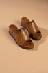 Camel Wedge Heeled Women's Slippers