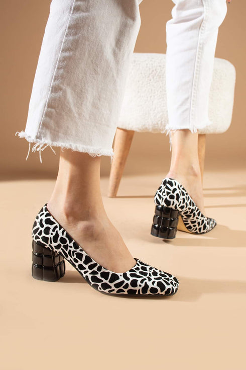 Black Zebra Classic Heels