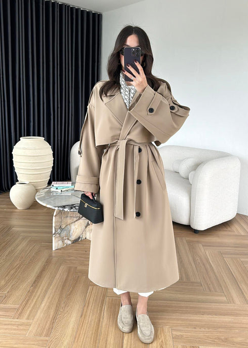 ترانشكوت خريفي بكتف مزين بأزرار - 950001