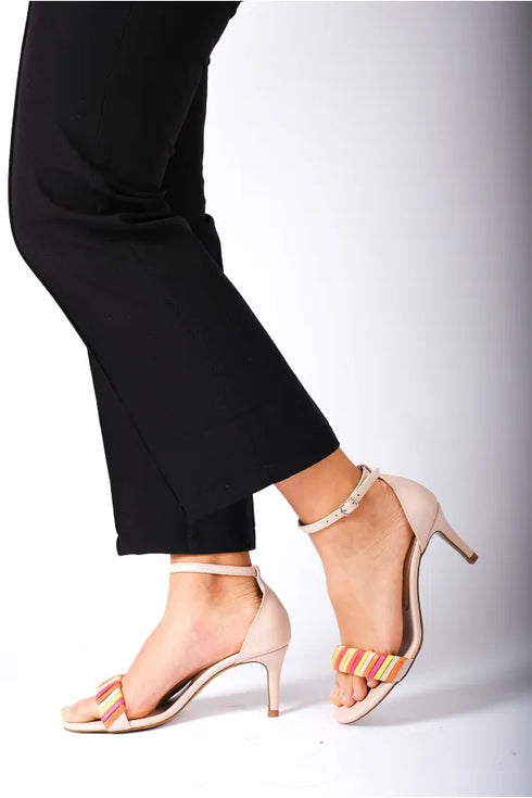 Bej Single Band Heeled Shoes