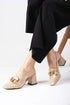 Nude Colored Patent Leather Heeled Shoes