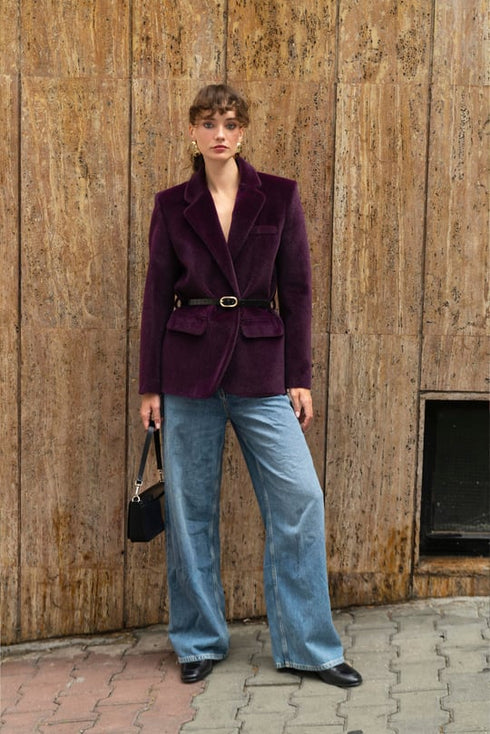 جكيت فرو مع حزام