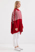 كنزة - تريكو مخططة لون أحمر