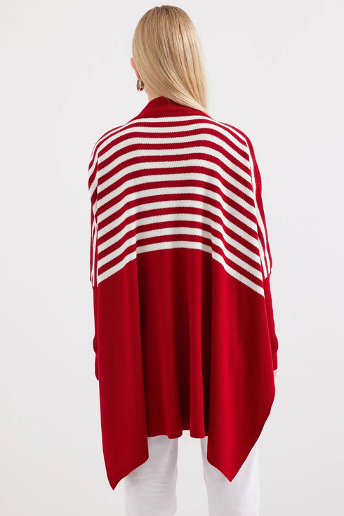 كنزة - تريكو مخططة لون أحمر