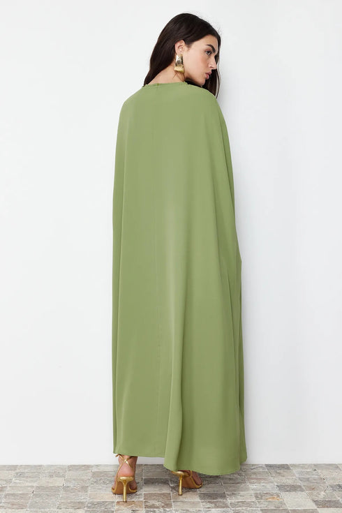 فستان نسائي قطعتين باللون الكاكي