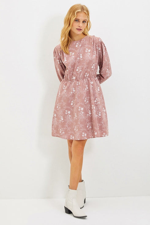 فستان خصر - وردي مجفف