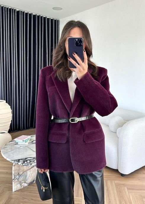 جكيت فرو مع حزام