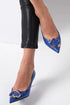 Saks Blue Color Buckle Stiletto