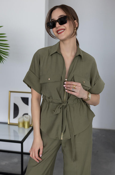 طقم نسائي- زيتي