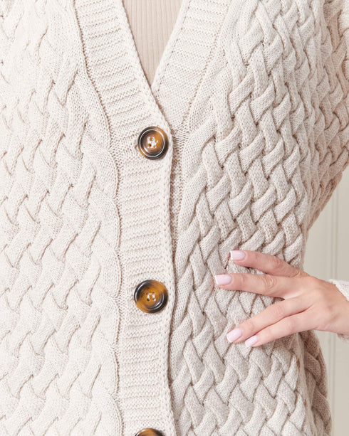 كارديغان طويل باللون البيج